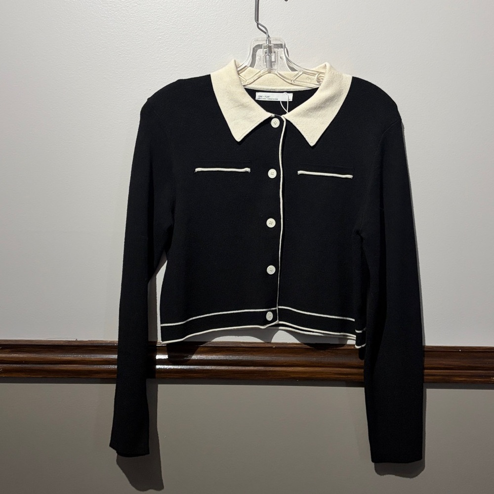 Frank & Oak Black Shirt with White Accents - Picture 2 of 2